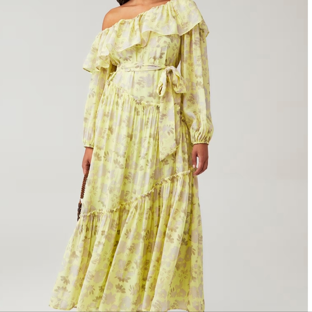 ASTR Kaylini Floral Off-Shoulder Yellow Dress - NWOT